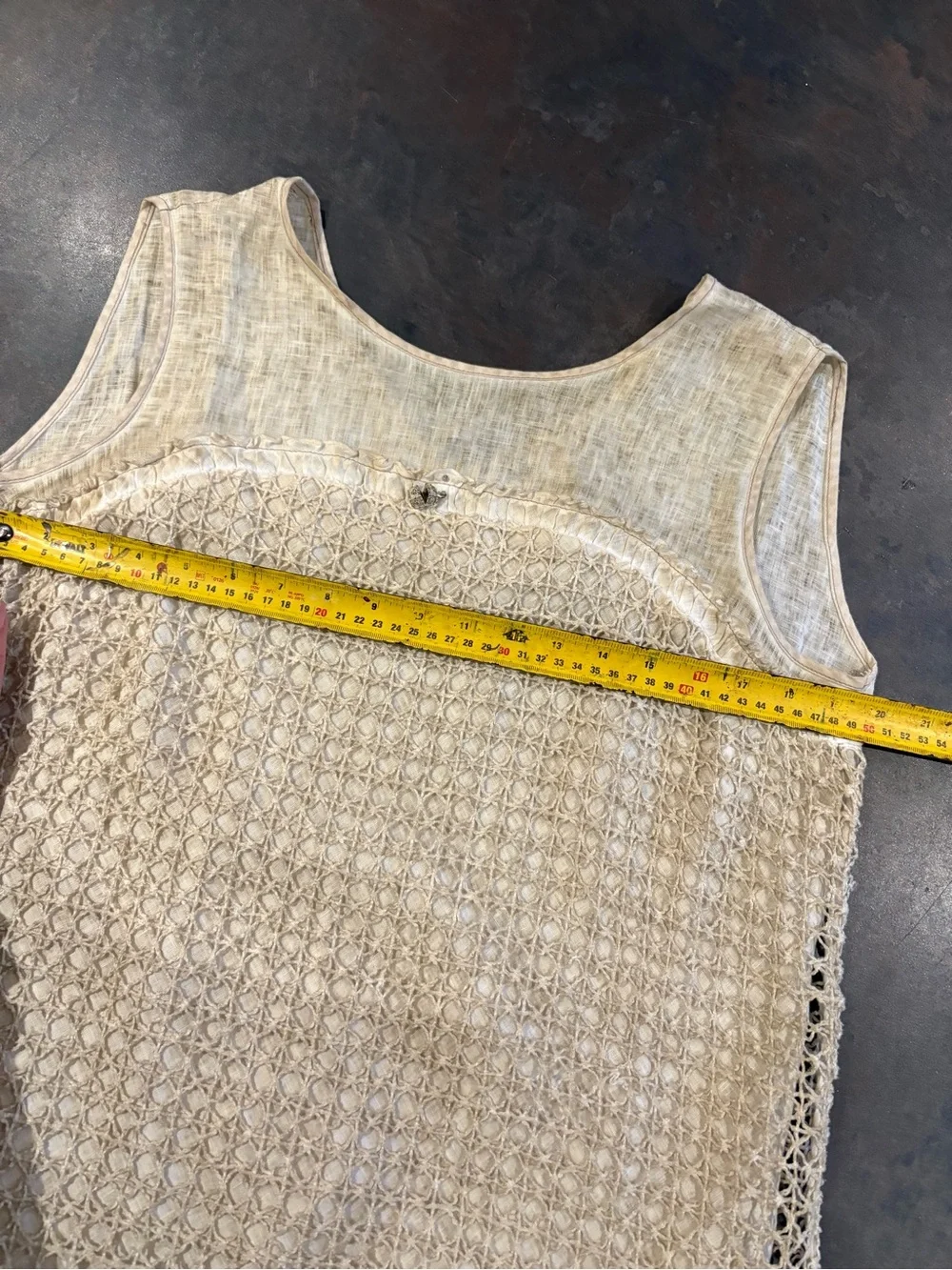 Elisa Cavaletti Cream Crochet Sleeveless Mini Dress XL - Picture 10 of 10